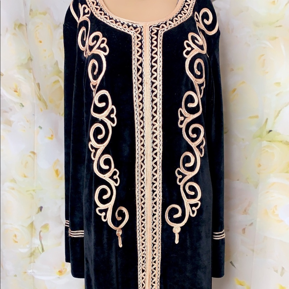 Long black velvet dress
